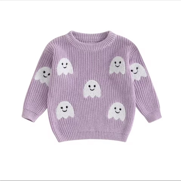 Dreamline Baby Purple Sweater with Ghost Design Halloween Fall - Picture 2 of 4
